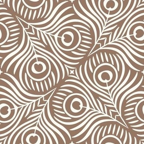 Peacock Twirl (Medium), mocha - Animal Print