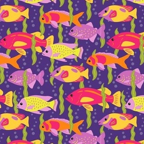 Bold Fish on Purple (Small Scale)