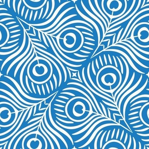 Peacock Twirl (Large), bluebell - Animal Print