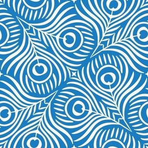 Peacock Twirl (Medium), bluebell - Animal Print