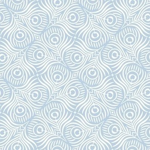 Peacock Twirl (Small), fog blue - Animal Print