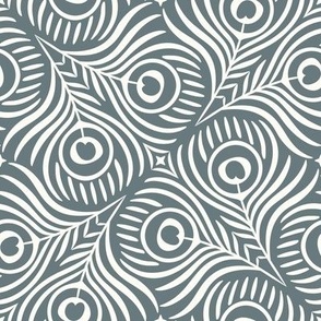 Peacock Twirl (Medium), slate grey - Animal Print