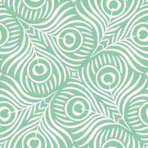 Peacock Twirl (Large), jade - Animal Print