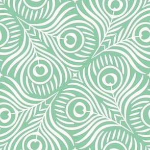 Peacock Twirl (Medium), jade - Animal Print