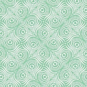 Peacock Twirl (Small), jade - Animal Print