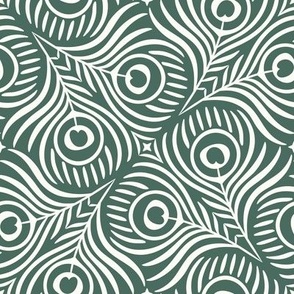 Peacock Twirl (Medium), pine - Animal Print