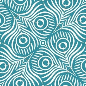 Peacock Twirl (Medium), lagoon - Animal Print