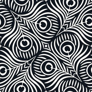 Peacock Twirl (Medium), graphite - Animal Print