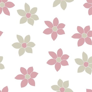 large scale flowers - pink neutral