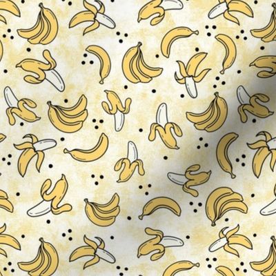 Medium Scale Let's Go Bananas! on Soft Textured Yellow and White