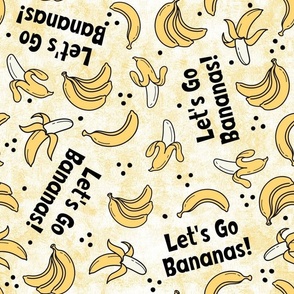 Large Scale Let's Go Bananas! on Soft Textured Yellow and White