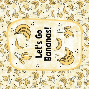 Large 27x18 Fat Quarter Panel Let's Go Bananas! for Wall Hanging or Tea Towel