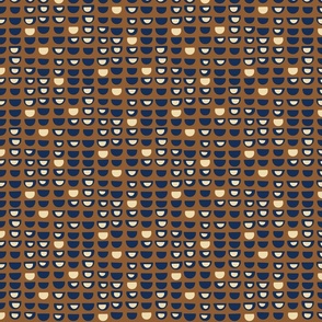Coded Scales | Midnight Armadillo -- Brown Navy Blue Cream Computer Programming Geek Scales Shapes Geometric Abstract Midcentury Modern Code Bold ColorPop PopArt Mod ModernArt Drapes Curtain Upholstery 