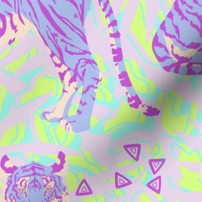 Purple Tigers Abstract Animal Print