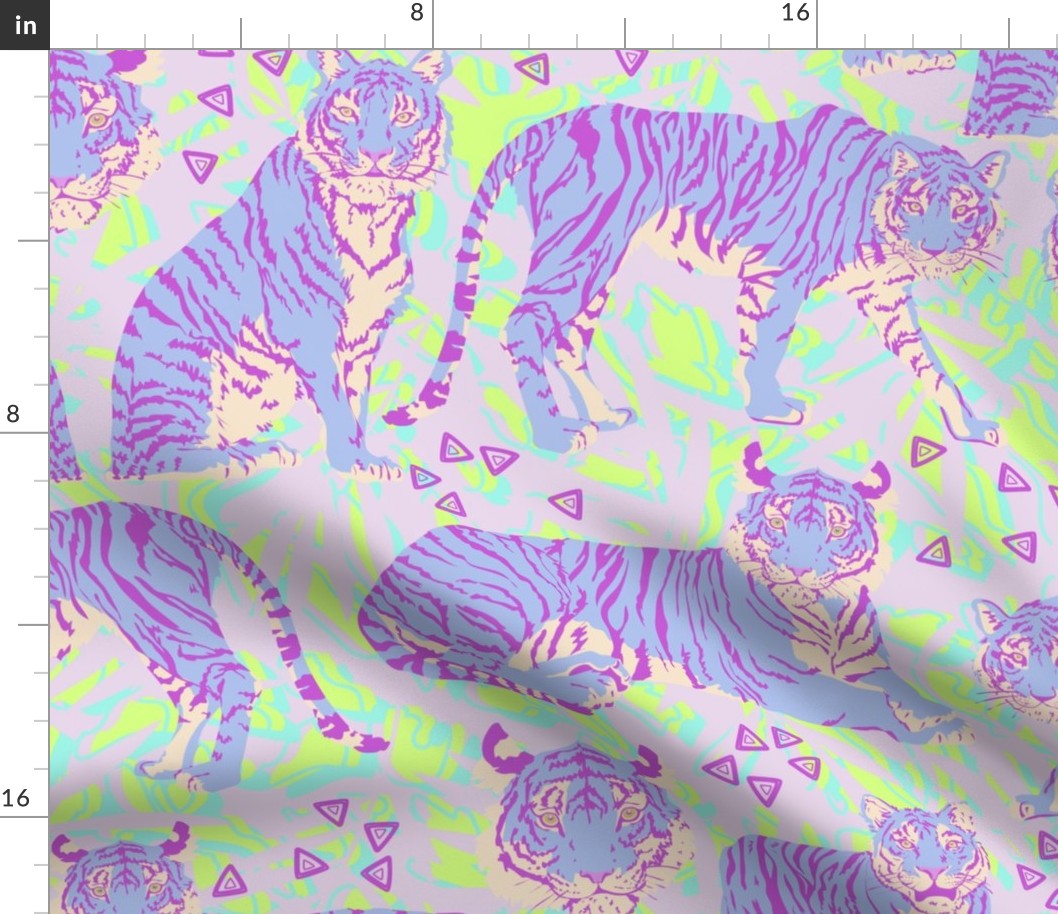 Purple Tigers Abstract Animal Print