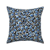 Leopard on Zebra - Medium - Blue - Abstract Animal Print, Black, White