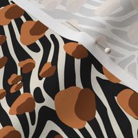 Leopard on Zebra - Medium - Terra Cotta - Abstract Animal Print, Black, White