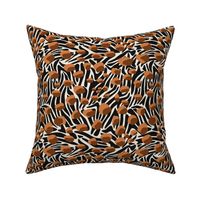 Leopard on Zebra - Medium - Terra Cotta - Abstract Animal Print, Black, White