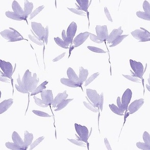 Amethyst Primavera dreams - watercolor purple lilac spring florals - painted bloom loose flowers for modern home decor bedding b139-9