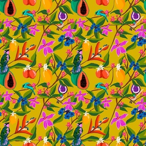 Tropical Fiesta: A Lush Botanical Tapestry