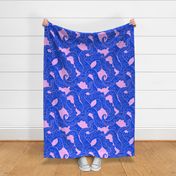 Octopus tentacles in blue and pink - large scale