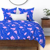 Octopus tentacles in blue and pink - large scale