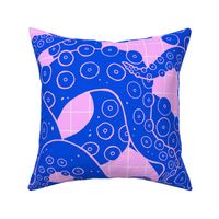 Octopus tentacles in blue and pink - large scale