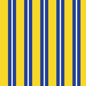 Norya Stripe | Bright Yellow, Electric Blue, + White
