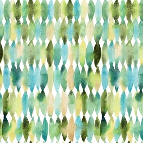Modern Abstract Watercolour Animal Skin in Teal, Green and Warm Neutrals – M