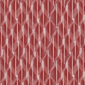 Streaked laughing thrush feathers in cherry red