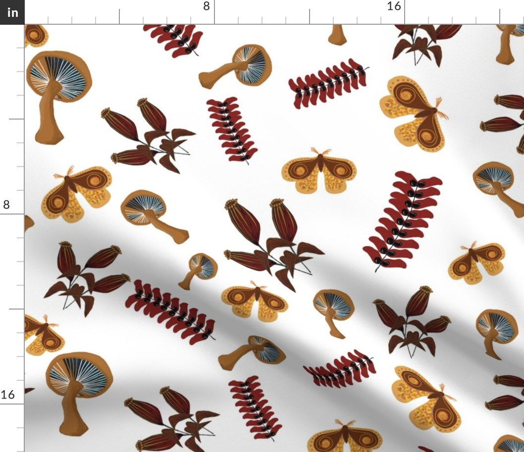 Fabulous fungi 3rd supporting pattern White background 