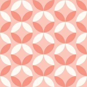Peach and Cream Mod Floral Abstract