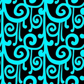 Sprial Drops on Teal
