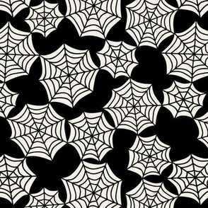 Halloween Spider Webs - White on Black