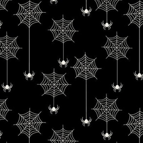 Dangling Spiders - White on Black