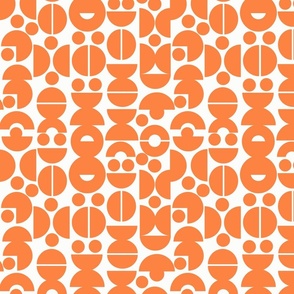 Mid Century Circles_Orange/White_Small