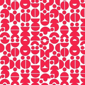 Mid Century  Circles_Red/White_Small