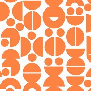 Mid Century Circles_Orange/White_Large