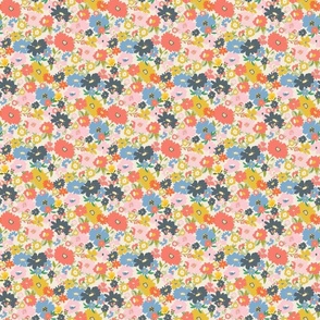 Beach Cottage Ditsy floral Liberty style floral pink, red, yellow, blue by Terri Conrad Designs copy