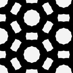 Black+White bars and dots geometric pattern