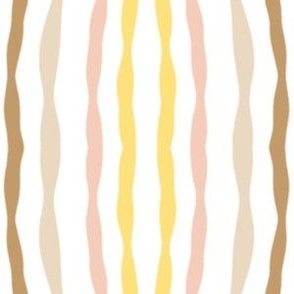 Summer - pink, yellow, tan hand drawn stripes