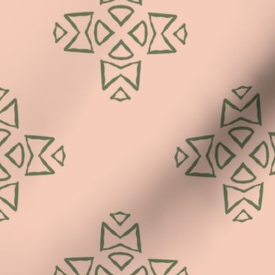 Kelly - pink, green, geometric crosses