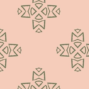 Kelly - pink, green, geometric crosses