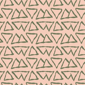 Kelly - pink, green hand drawn triangles