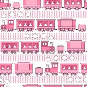 Small Scale Trains and Tracks in Pink