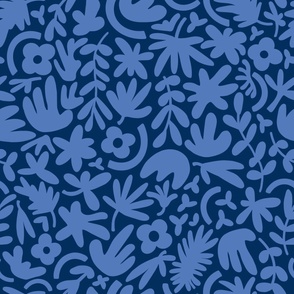 Mod Abstract Jungle Cutouts in blue