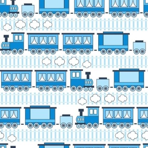 Medium Scale Trains and Tracks in Blue