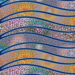 Abstract Squid Animal Print on Navy Medium
