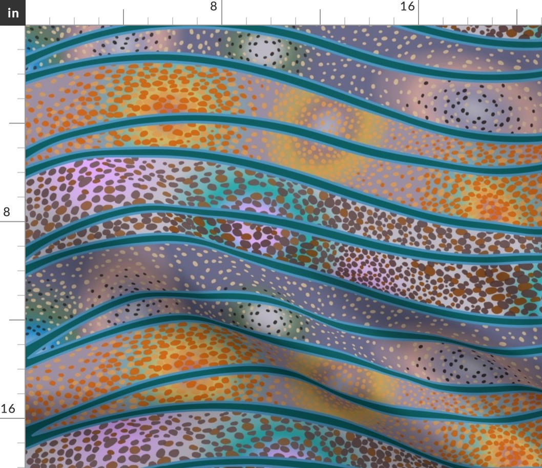 Abstract Squid Animal Print on Teal Medium