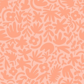 Mod Abstract Jungle Cutouts - Pink on pink